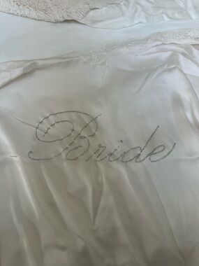 Victoria’s Secret Bridal Satin Robe with Rhinestone 'Bride' Script